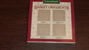 Longaberger Christmas Collection Basket Ornaments 1985-1988 Set of 4 Pewter - Picture 1 of 5