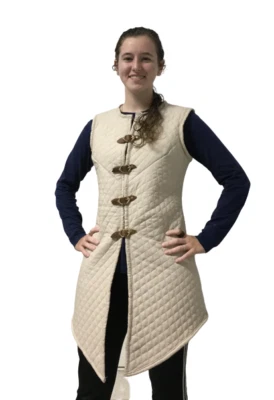 Medieval Thick Padded Cotton Gambeson Female Protective aketon jacket winter lar - Image 1 of 4