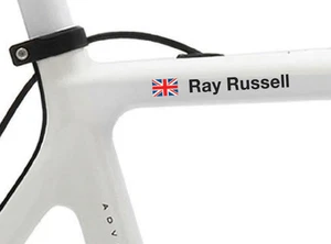 6  CYCLE HELMET OR FRAME NAME STICKERS BMX MOUNTAIN BIKE CYCLING 125mm x 10mm    - Picture 1 of 3