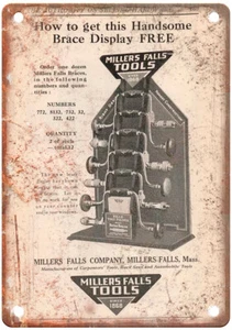 Vintage 1922 Millers Falls Tools Co. Reproduktion Blechschild Z193 - Bild 1 von 1