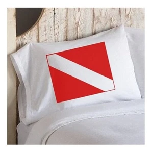 Kissenbezug rot Taucher Flagge Queen Size Baumwolle Kissenbezug Küstendeko Maritim - Bild 1 von 1