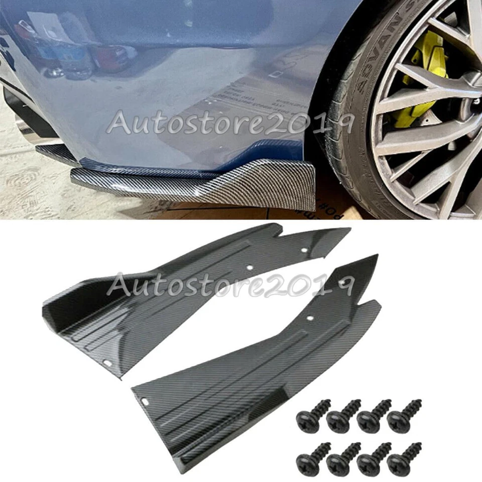 For Volvo S60 S90 Rear Bumper lip Spoiler Splitter Diffuser Carbon Fiber Look Foto 1 de 4