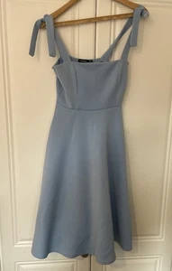 Boohoo Night UK Size 12 Dress Pale Blue Wedding Party Prom Knee Length - Picture 1 of 4