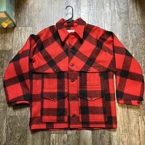 Veste vintage CC FILSON homme 44 rouge buffle plaid 100% laine vierge USA COMME NEUVE - Photo 1/8