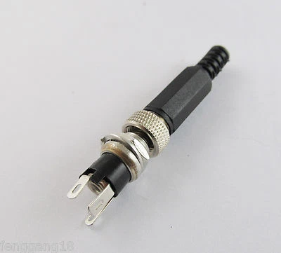 1 Set Lockable 5.5mm x 2.1mm DC Power Plug + Socket Female Panel Mount Connector - Image 1 of 2