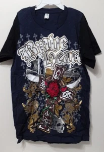 Brave Heart Skull Cross Rose T-Shirt Boys X-Small - Bild 1 von 1