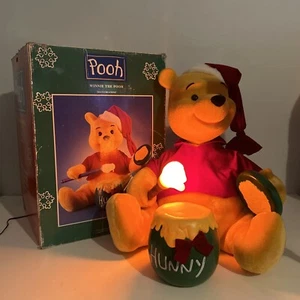 Winnie the Pooh Animated Christmas Motion-ette Hunny pot Figure Disney Telco Box - Picture 1 of 16