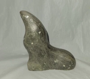 inuit stone carving seal figurine signed 5193 - Picture 1 of 12