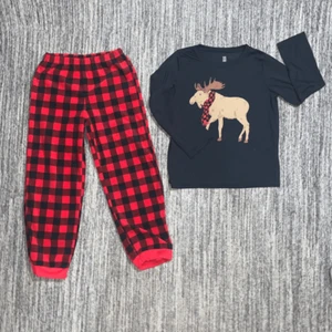 Just One You by Carters Boys Size 10 Lounge Pajama Set Pants Shirt Buffalo Plaid - Picture 1 of 10