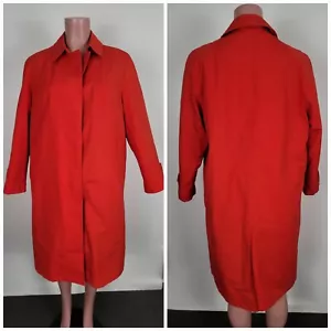 Vintage Eddie Bauer Goose Down Trench Coat Jacket Womens Sz 16 Orange Removable - Picture 1 of 18