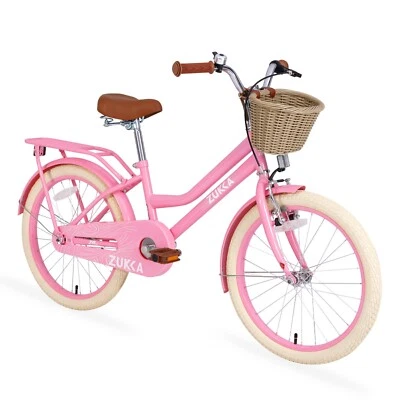 20" Kids Bike for Girl 7-10 Years with Basket,no Training Wheels Included,Pink - Image 1 of 4