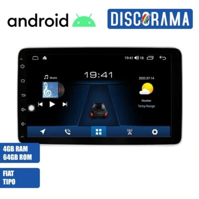 AUTORADIO ANDROID 4/64GB FIAT TIPO 2016-2021 STEREO AUTO TOUCH 9" WIFI NAVI - Immagine 1 di 4