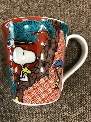 PEANUTS SNOOPY Kutani Ware Mug Cup Akae Red SN362-11 Yamaka from Japan
