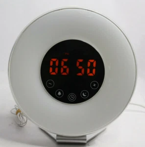 LED Digital Alarm Clock Sunrise Light Simulation Nature Sound Bedside Radio Lamp - Picture 1 of 12