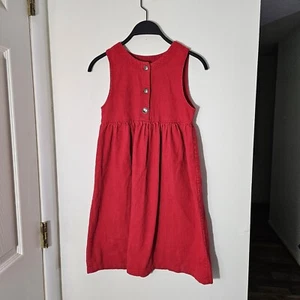 Vintage girl's C.W.D. 10/12 corduroy red dress, made in the USA from cotton. - Picture 1 of 10
