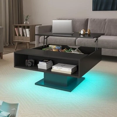 30.7" Lift Top Coffee Table with Storage Living Room Table Center Table Black - Image 1 of 4