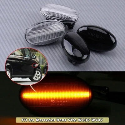 For Mercedes Benz Vito W639 W447 Smoked LED Side Marker Signal Indicator Lights Foto 1 de 4