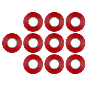10 Pack Red PVC Electrical Tape, 60FT X 0.75in UL Listed Weatherproof - Picture 1 of 1