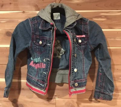 Impresionante Chaqueta Denim Original Bobby Jack Niñas Talla S Pequeña Con Sudadera Foto 1 de 4