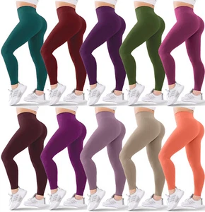 Women Fitness Compression Leggings Ladies Gym High Waist Yoga Pants With Stretch - Picture 1 of 55
