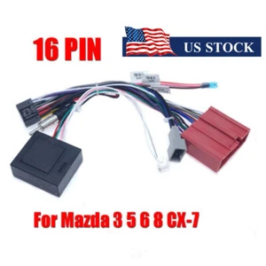 16 Pin Car Stereo Radio Wiring Harness Power Cable Canbus For Mazda 3 5 6 8 CX-7 - Picture 1 of 6