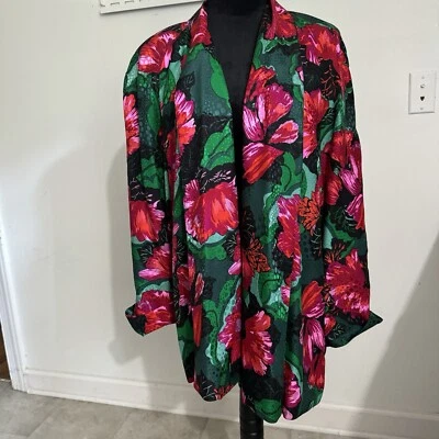 VTG Evan Picone Blazer Women Size 10 100% Silk Vacation Tropical Boho - Image 1 of 4