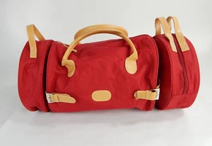 Lightweight Red Canvas 3 Section Duffle Bag - Picture 1 of 14