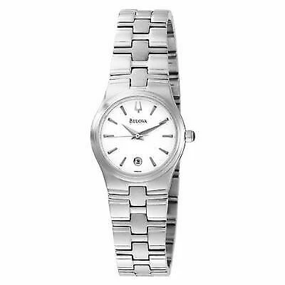 Bulova Women's Dress Stainless Steel White Dial Watch 96M102