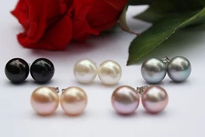 9mm 7 Colores Cultivo Agua Dulce Joyería Set Pendientes Plata 925 - Imagen 1 de 10
