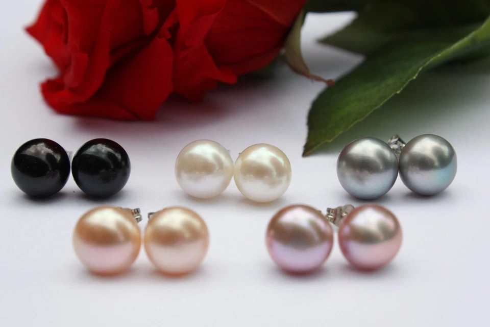 9 mm 7 colore coltivate acqua dolce accessori con perle set Orecchini a farfalla - Immagine 1 di 1