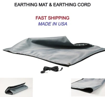 EARTHING MAT Earthing Grounding Mat 20" x 12" Carbon, WASHABLE, IMPROVES Sleep, STRESS, DETOX