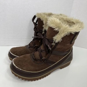 Sorel | Womens Brown Tivoli II Suede Winter Boots Snow Faux Fur NL2089-256 Sz 9 - Picture 1 of 11