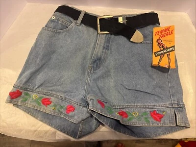 Vintage Y2K 2000’s No Excuses Femme Fatale Women's Denim Shorts Sz 11/12 NEW - Image 1 of 4
