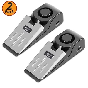 2 Pack Security Door Stop Alarm 120DB Hotel Home Wireless Security Safety Tools - Picture 1 of 9