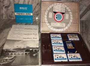 VINTAGE BERLITZ COMPREHENSIVE CASSETTE COURSE FRENCH WITH ATTACHE AND VERB WHEEL - Picture 1 of 12
