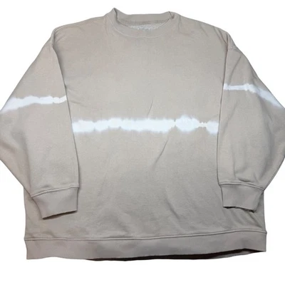 Sudadera American Eagle cuello redondo beige para mujer grande de gran tamaño acogedora suave polar Foto 1 de 4