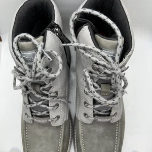 Harley-Davidson Men's Beau 6-Inch WP Light Grey Leather Motorcycle Boots, D93858 - Picture 1 of 8