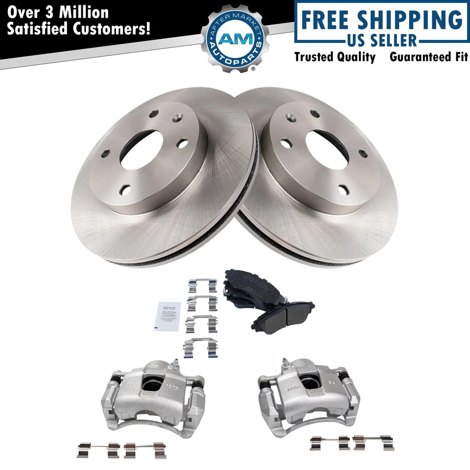 Pinzas de freno delanteras pastillas y rotores para Suzuki Forenza 2005-2008 Reno 2004-2008 Foto 1 de 4