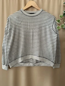 J. Crew Metallic Stripe Crop Sweater Womens sz M Merino wool - Picture 1 of 12
