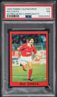 Rui Costa 1992 novato Panini Estrellas Do Campeonato Calendarios #27 PSA 7 casi nuevo Foto 1 de 2