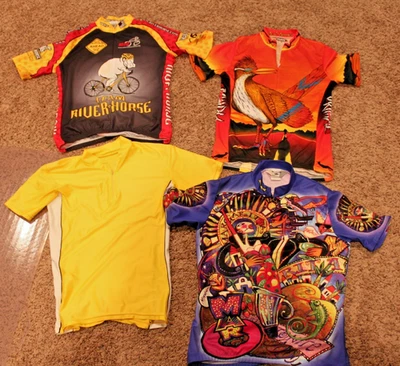 LOTE -4 Camisetas de ciclismo para bicicleta de carretera Med MS150 Mardi Gras MÁS Foto 1 de 4