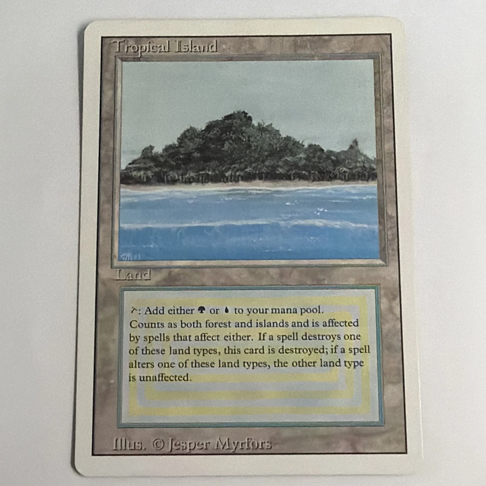 Tropical Island Dual Land (Revised Edition) Magic the Gathering MTG 1994 Rare LP - Image 1 of 4