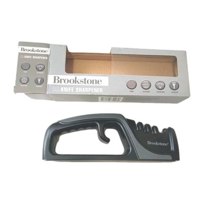 Afilador de cuchillos y cizalla BROOKSTONE 4 en 1 antideslizante mango de fácil agarre - TOTALMENTE NUEVO Foto 1 de 4