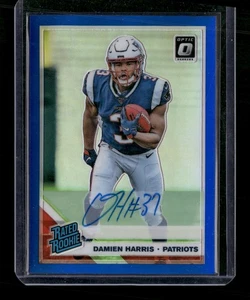 2019 Donruss Optic #159 Damien Harris Rated Rookies Autographs Blue 30/75 RM - Picture 1 of 2