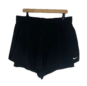 $48 NIKE Women's Dri-Fit 3" High-Waisted 2-in-1 Shorts Black Size 1X Worn Once - Picture 1 of 8