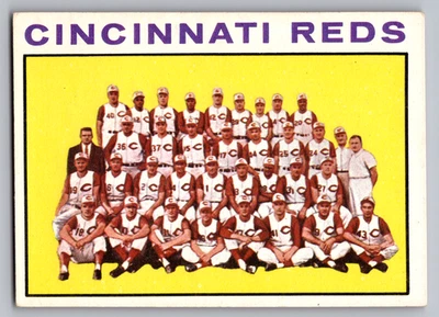 Tarjeta del equipo 1964 Topps #403 Cincinnati Reds con Frank Robinson Foto 1 de 3