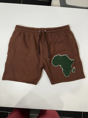 Pantalones Cortos Chenille Parche Africano Marrón Talla L Foto 1 de 3