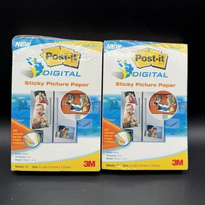 2-Packages 3M Post-It Digital Sticky Picture Paper For Inkjet/Photo Printers 4x6 - Image 1 of 2