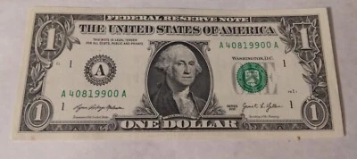 2021 $1 Dollar Bill FANCY US Boston Date Birthday Note April 8 1990 - 40819900 - Image 1 of 4
