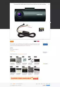 Thinkware FA10 16GB 1080P HD Dash Kamera DVR mit ausfallsicherer Aufnahme - Bild 1 von 1